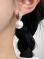 thumb 925 Sterling Silver Cubic Zirconia Geometric Minimalist Huggie Earring 1