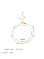thumb Brass Freshwater Pearl Round Minimalist Link Bracelet 3