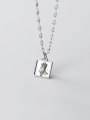thumb 925 Sterling Silver Rectangle Minimalist pendant Necklace 2