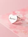 thumb 925 Sterling Silver Heart Minimalist Letter Band Ring 2