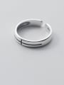 thumb 925 Sterling Silver Geometric Minimalist Band Ring 0