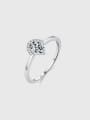 thumb 925 Sterling Silver Cubic Zirconia Water Drop Dainty Band Ring 0
