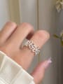 thumb 925 Sterling Silver Hollow Flower Band Ring 1