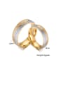 thumb Stainless Steel With Gold Plated Simplistic Round Two-Tone Couple Band Rings 1