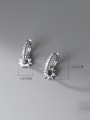 thumb 925 Sterling Silver Cubic Zirconia Sun Round Vintage Huggie Earring 3