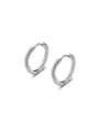 thumb 925 Sterling Silver Cubic Zirconia Geometric Minimalist Huggie Earring 2