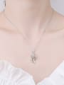 thumb 925 Sterling Silver Moissanite Flower Dainty Necklace 1