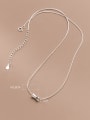 thumb 925 Sterling Silver Snake Minimalist Snake Bone Chain Necklace 3