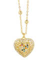 thumb Brass Cubic Zirconia Heart Trend Necklace 1