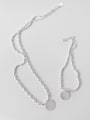 thumb 925 Sterling Silver Round Minimalist Bead Chain Necklace 0