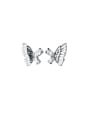 thumb 925 Sterling Silver Rhinestone Butterfly Minimalist Stud Earring 4