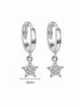 thumb 925 Sterling Silver Cubic Zirconia Five-pointed star Heart Trend Huggie Earring 2
