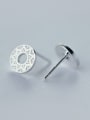 thumb 925 Sterling Silver Hollow  Round Minimalist Stud Earring 2