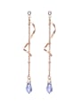 thumb Alloy Water Drop Trend Threader Earring 0