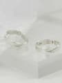 thumb Vintage  Sterling Silver With White Gold Plated Simplistic Irregular Free Size Rings 1