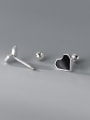 thumb 925 Sterling Silver Enamel Heart Minimalist Stud Earring 3