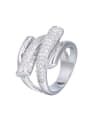 thumb Brass Cubic Zirconia Double Layer Irregular Luxury Ring 0