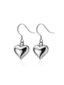 thumb 925 silver simple smooth Heart Earrings 0
