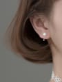 thumb 925 Sterling Silver Imitation Pearl Irregular Minimalist Clip Earring 1