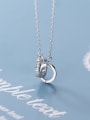 thumb 925 sterling silver simple diamond round buckle Necklace 0