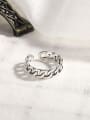 thumb 925 Sterling Silver Hollow Geometric Retro Chain Band Ring 0