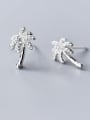 thumb 925 Sterling Silver Cubic Zirconia Leaf Trend Stud Earring 2