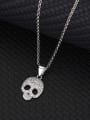 thumb 925 Sterling Silver Cubic Zirconia Skull Cute Necklace 3