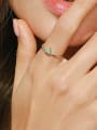 thumb 925 Sterling Silver Opal Triangle Minimalist Band Ring 1