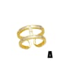 thumb Brass Cubic Zirconia Geometric Trend Band Ring 2
