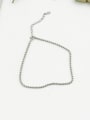 thumb 925 Sterling Silver Round Bead  Minimalist  Anklet 0