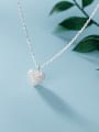 thumb 925 Sterling Silver Minimalist  Simple Fashion Full Diamond Heart Pendant Necklace 2