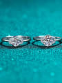 thumb Sterling Silver Moissanite Crown Dainty Solitaire Engagement Rings 2