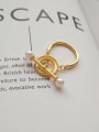 thumb 925 Sterling Silver Imitation Pearl White Round Vintage Free Size Ring 0