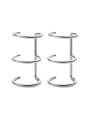 thumb 925 Sterling Silver  Minimalist Three-layer  lines  Clip Earring 3