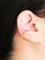 thumb Brass Cubic Zirconia Heart Minimalist Clip Earring 1