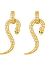 thumb Brass Cubic Zirconia Snake Vintage Drop Earring 0