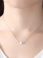 thumb 925 Sterling Silver Rhinestone small fresh love letter necklace 1