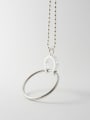 thumb 925 Sterling Silver Hollow Round Minimalist Beaded Necklace 1