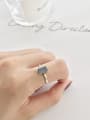 thumb 925 Sterling Silver Square Minimalist Spectral stone Solitaire Ring 0