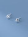 thumb 925 Sterling Silver Cubic Zirconia Flower Dainty Stud Earring 3
