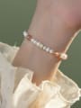 thumb 925 Sterling Silver Imitation Pearl Geometric Minimalist Handmade Beaded Bracelet 1
