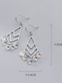 thumb 925 Sterling Silver Cubic Zirconia Triangle Bohemia Hook Earring 2
