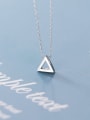 thumb 925 sterling silver simple Hollow Triangle Pendant Necklace 2
