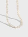 thumb 925 Sterling Silver Freshwater Pearl Round Minimalist Necklace 0