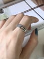 thumb 925 Sterling Silver Rope Twist  Vintage Free Size Midi Ring 0