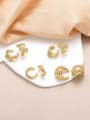 thumb Brass Cubic Zirconia Geometric Hip Hop Clip Earring 0