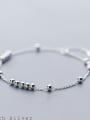 thumb 925 Sterling Silver Round Minimalist Bead Anklet 2