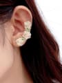 thumb Brass Cubic Zirconia Flower Ethnic Clip Earring 2