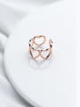 thumb 925 Sterling Silver Minimalist Hollow Heart  Free Size Ring 2