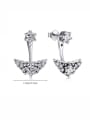 thumb 925 Sterling Silver Cubic Zirconia Triangle Vintage Drop Earring 2